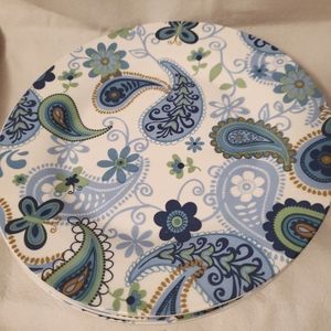 Royal Norfolk Blue-Green Paisley Stoneware 10” Dinner Plate sold individually